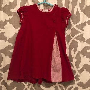 Little English Red Velvet Dress